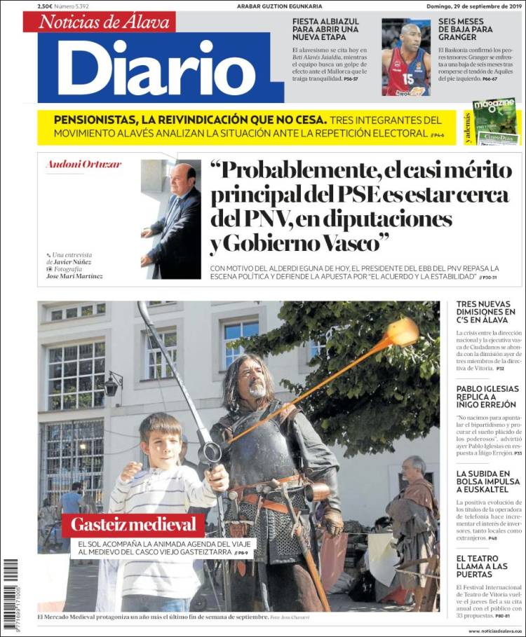 Portada de Noticias de Álava (España)