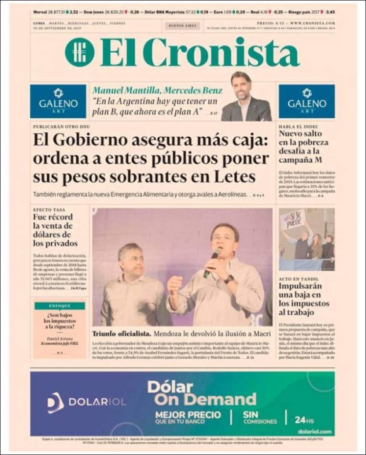 Portada de El Cronista Comercial (Argentina)