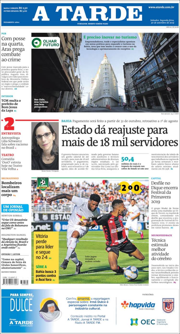 Portada de Diário A Tarde (Brasil)