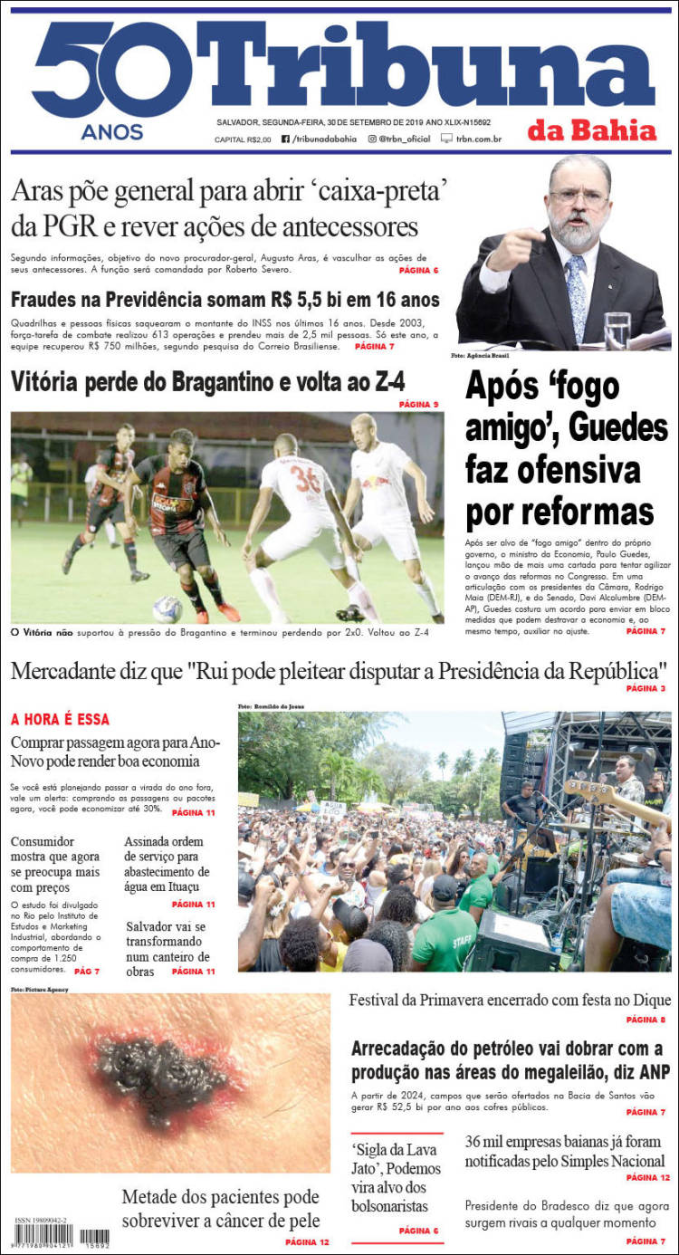 Portada de Tribuna da Bahia (Brasil)