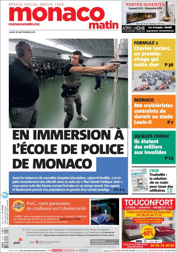 Portada de Nice-Matin (Francia)