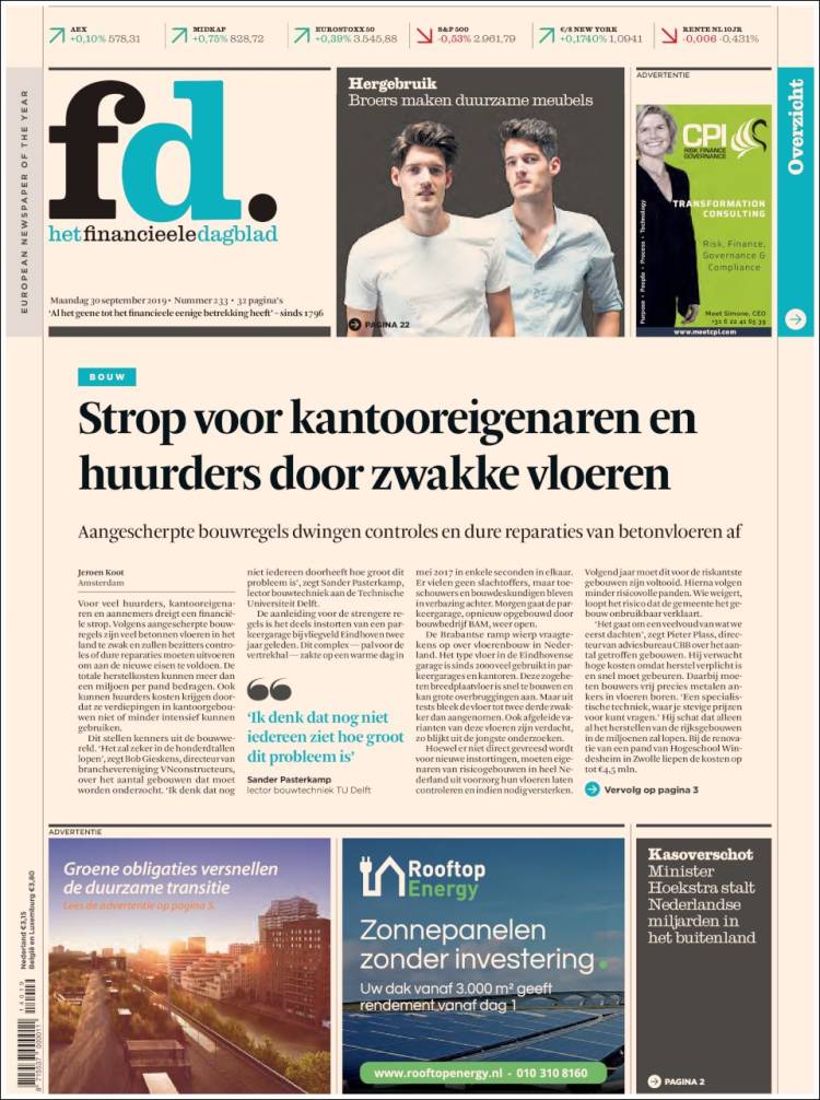 Portada de Het Financieele Dagblad (Pa&iacute;ses Bajos)