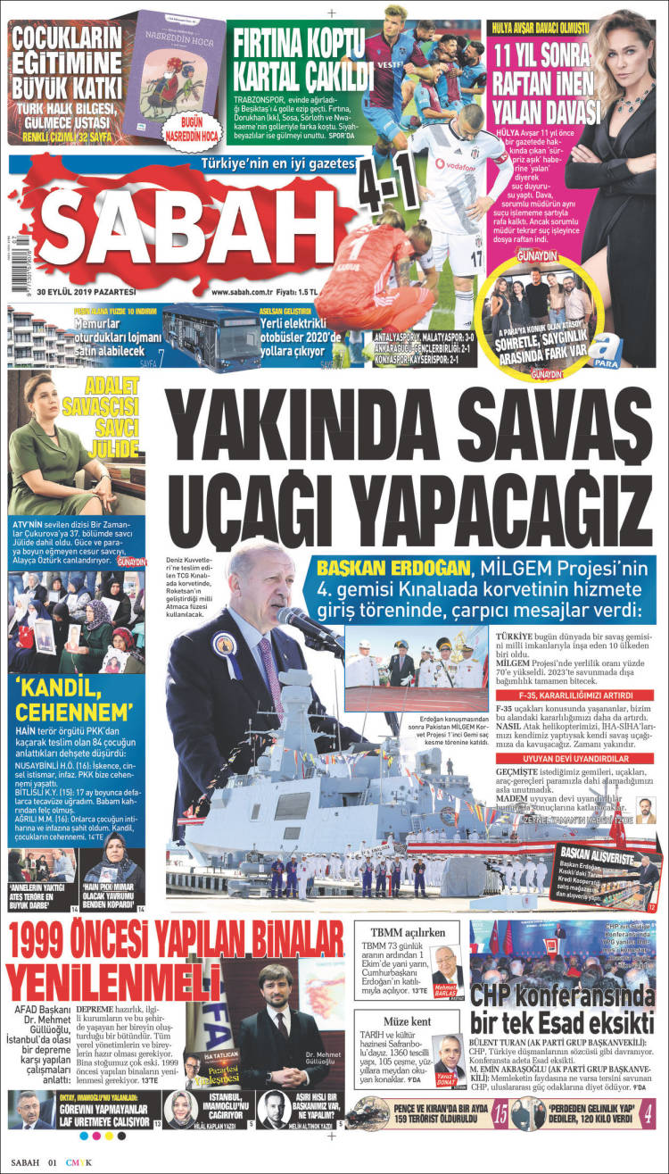 Portada de Sabah (Turqu&iacute;a)