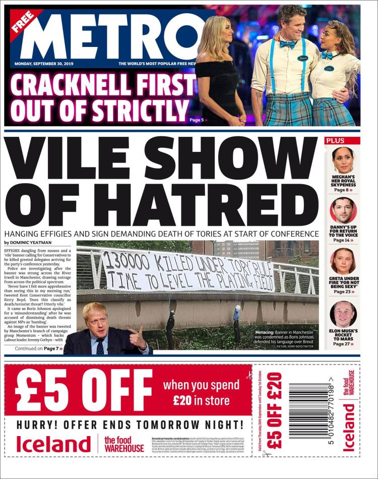 Portada de Metro (Reino Unido)