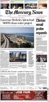 Portada de San Jose Mercury News (USA)