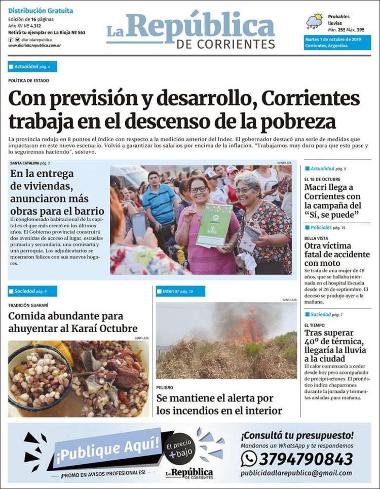 Portada de La República de Corrientes (Argentina)