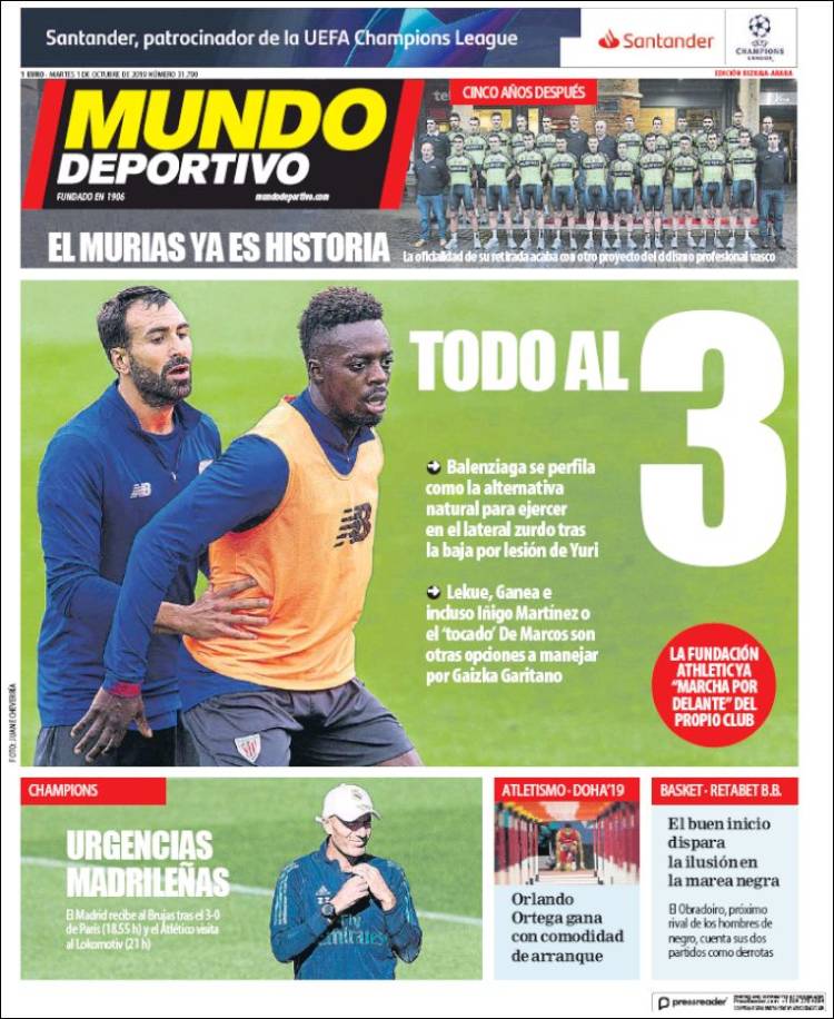 Portada de Mundo Deportivo Bizkaia (España)