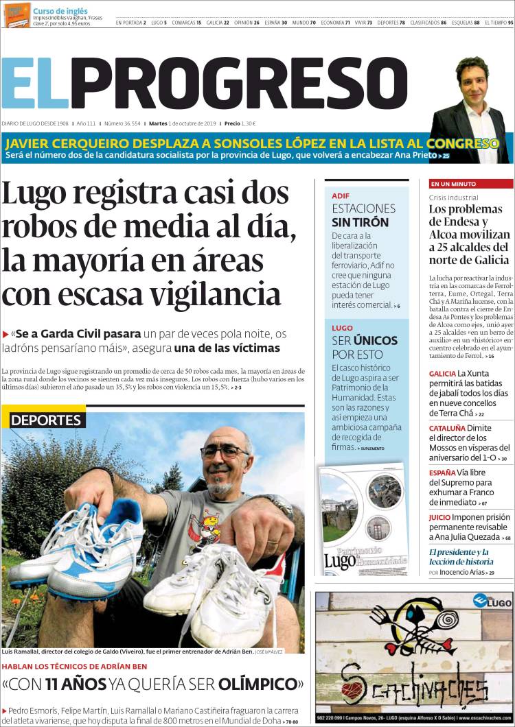 Portada de El Progreso (España)