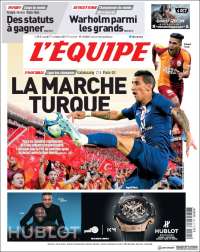 Portada de L'Equipe (Francia)