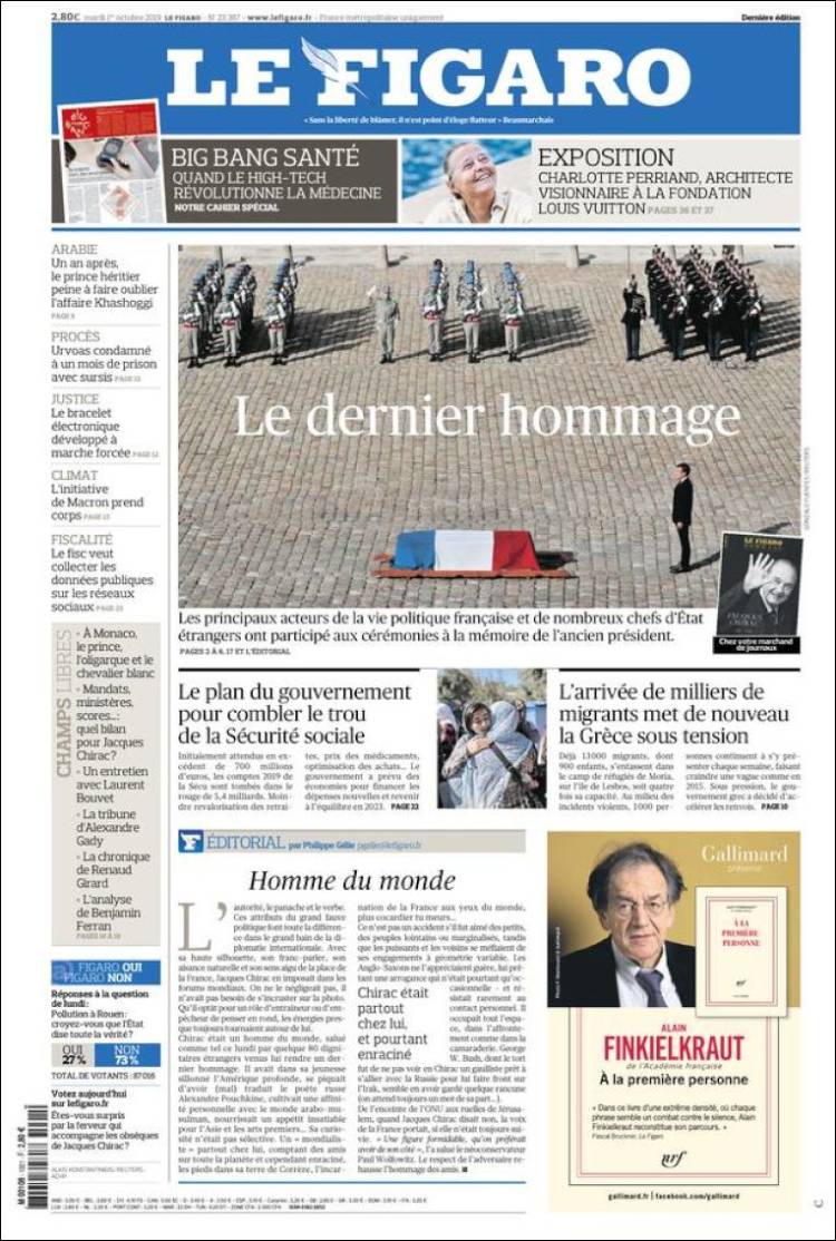 Portada de Le Figaro (France)