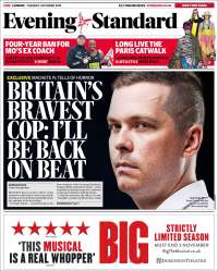 Portada de Evening Standard (Reino Unido)