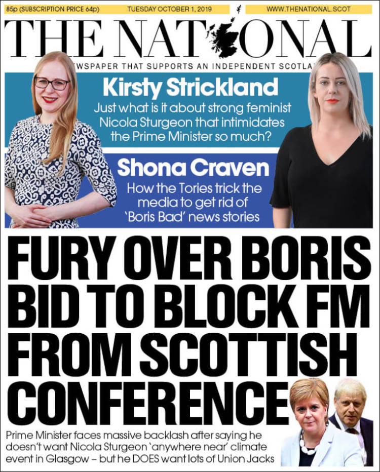 Portada de The National (Reino Unido)