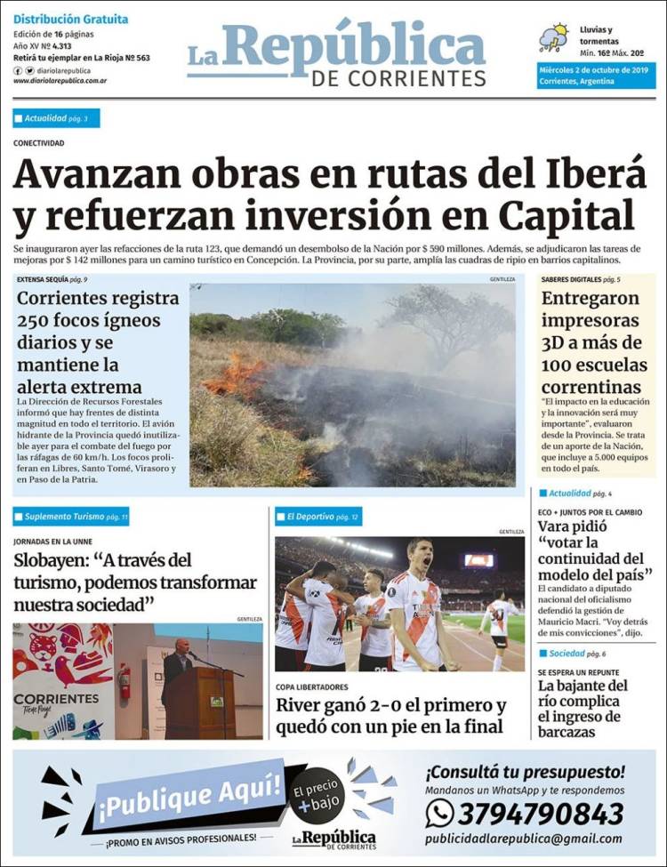 Portada de La República de Corrientes (Argentina)