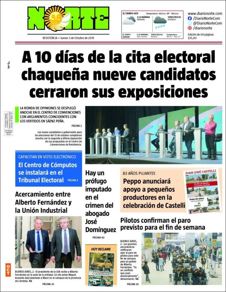 Portada de Diario Norte (Argentina)