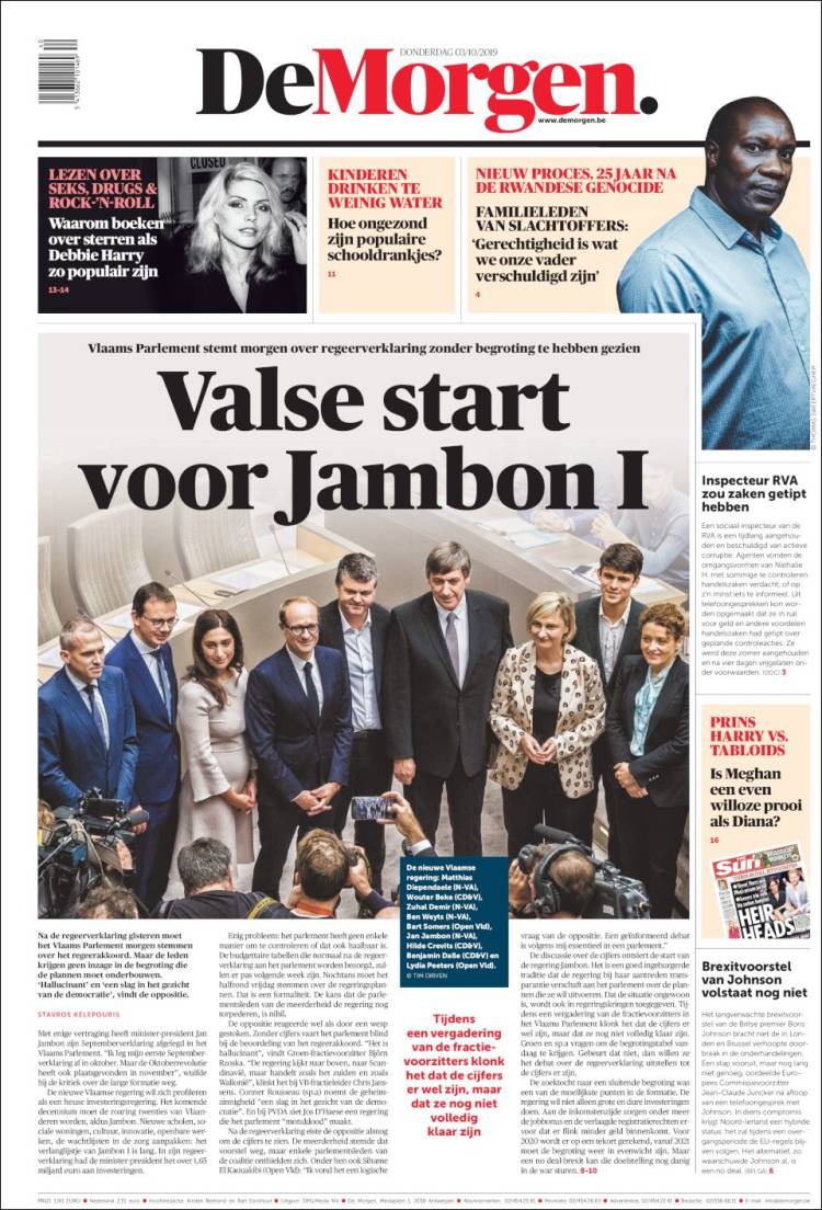 Portada de De Morgen (B&eacute;lgica)