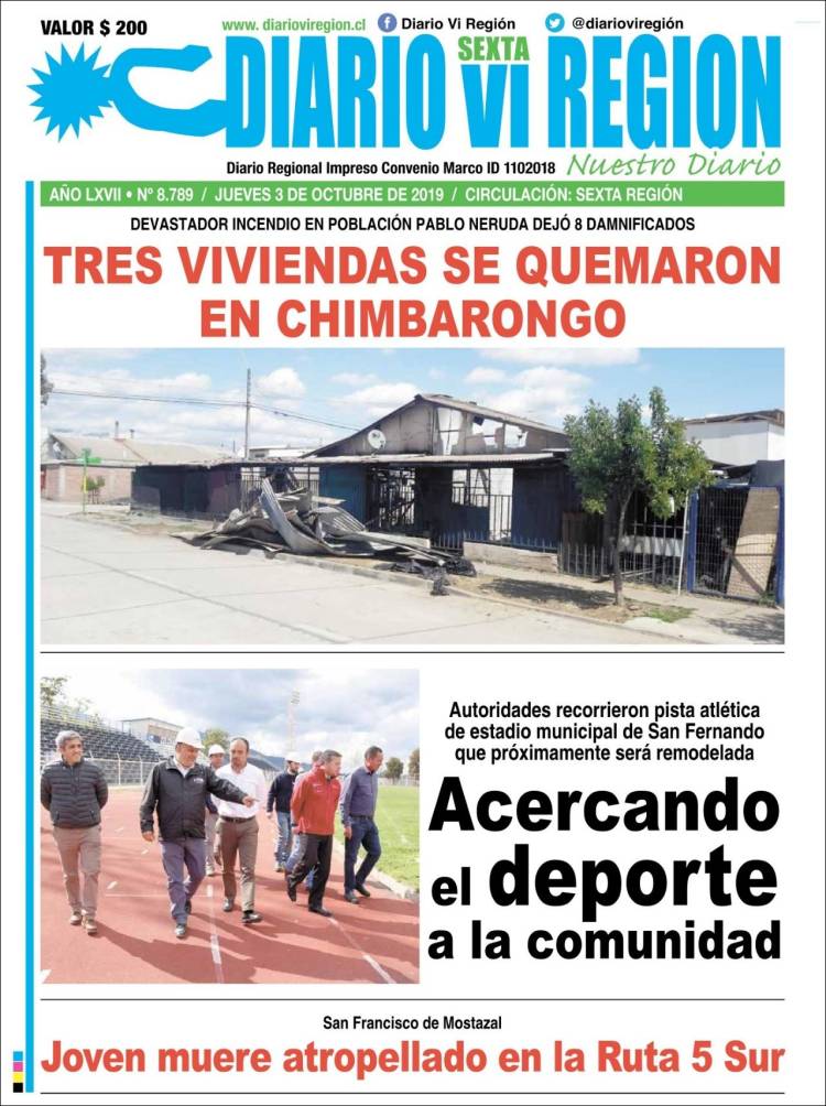 Portada de Diario VI Región (Chile)