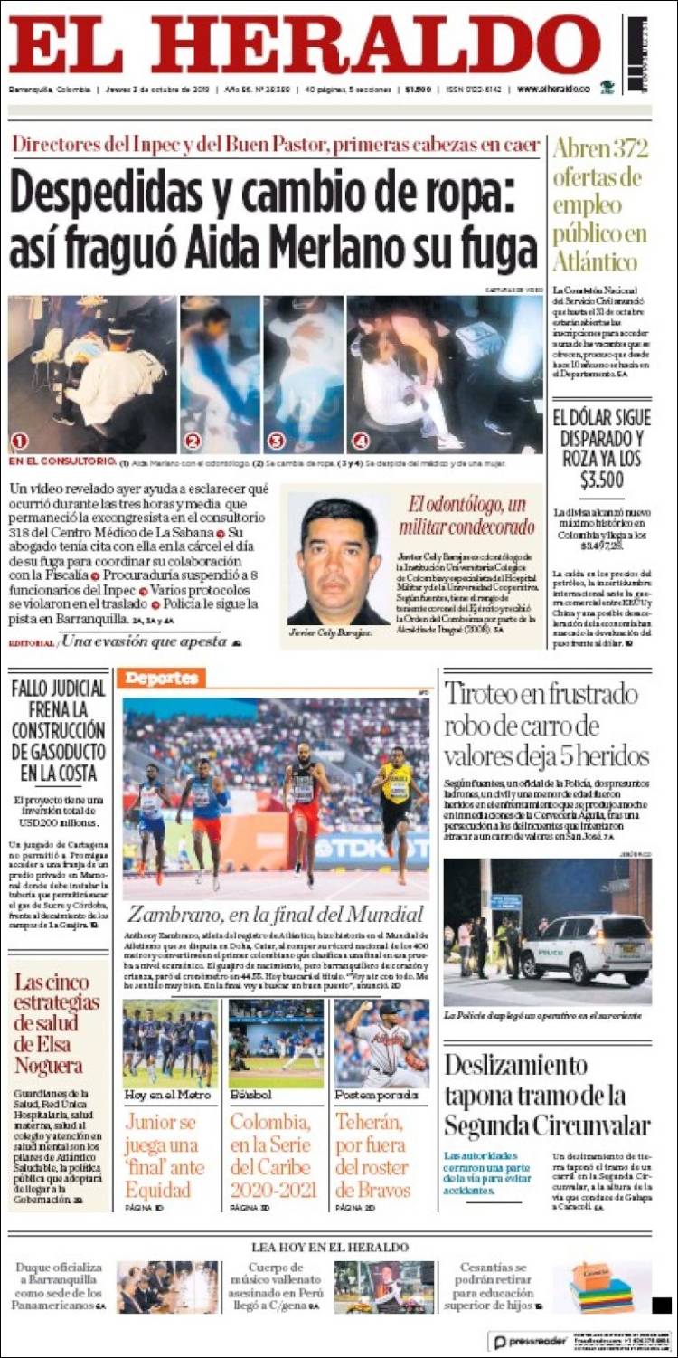 Portada de El Heraldo (Colombia)