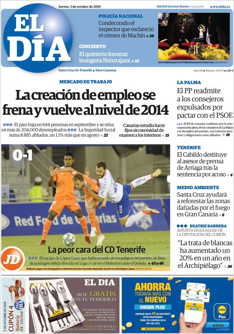 Portada de El Día (Espa&ntilde;a)