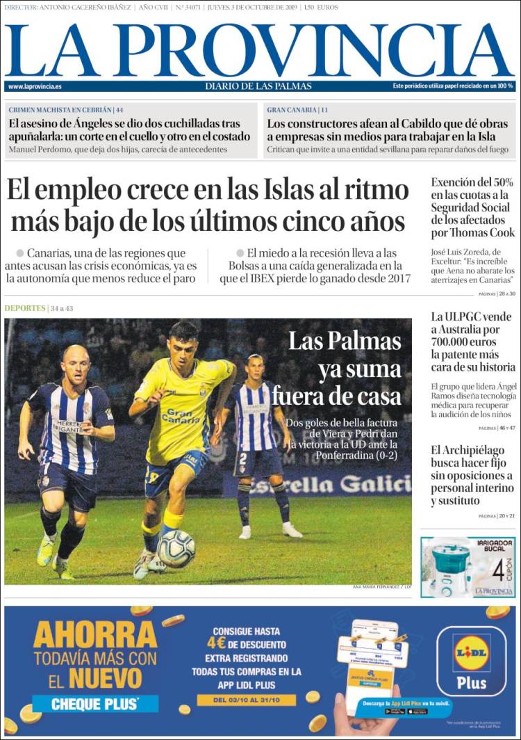 Portada de La Provincia (España)