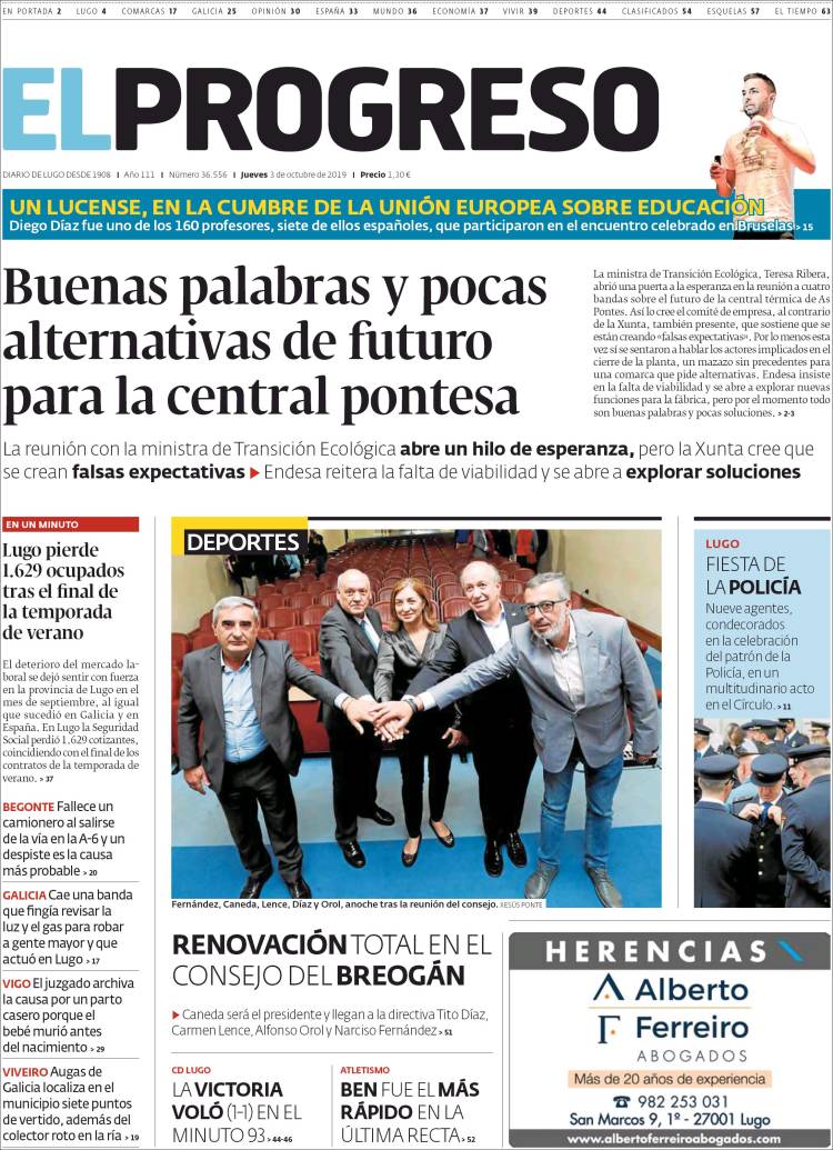 Portada de El Progreso (España)