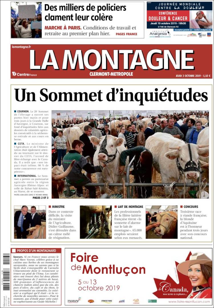 Portada de La Montagne (Francia)