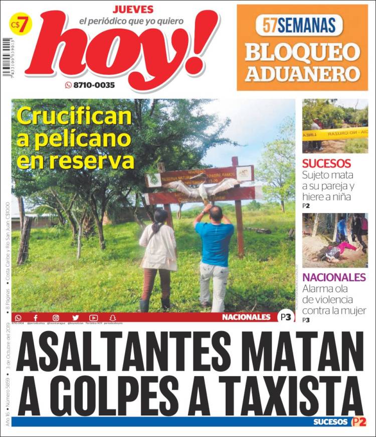 Portada de Hoy (Nicaragua)