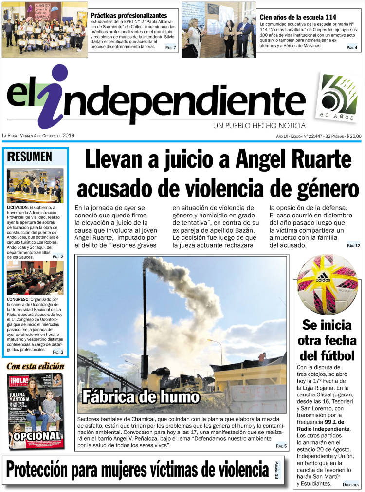 Portada de El Independiente (Argentina)