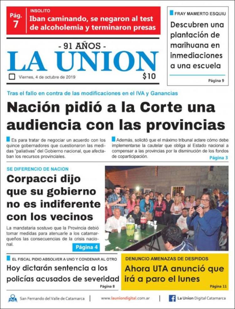 Portada de La Unión (Argentina)