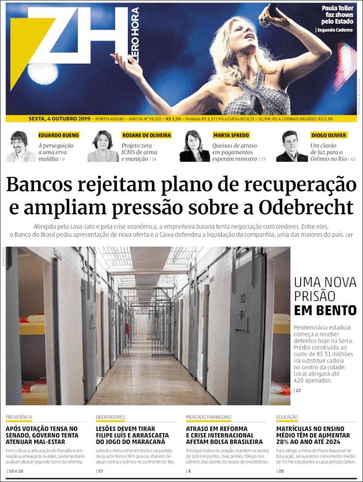 Portada de Zero Hora (Brasil)