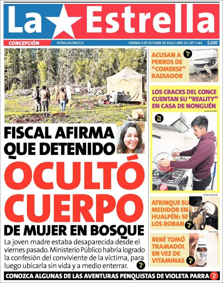 Portada de La Estrella de Concepción (Chile)