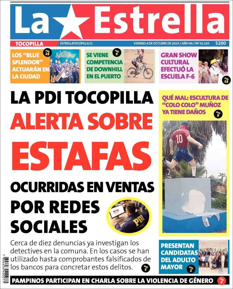 Portada de La Estrella de Tocopilla (Chile)
