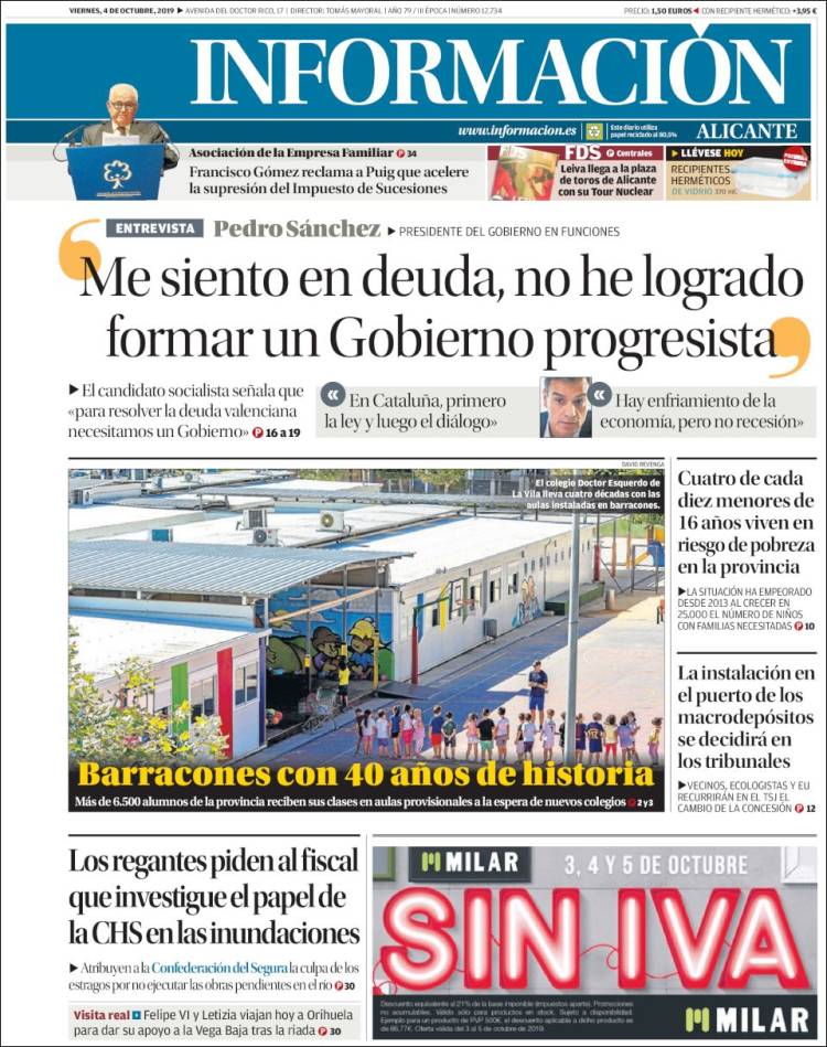 Portada de Diario Información (Spain)