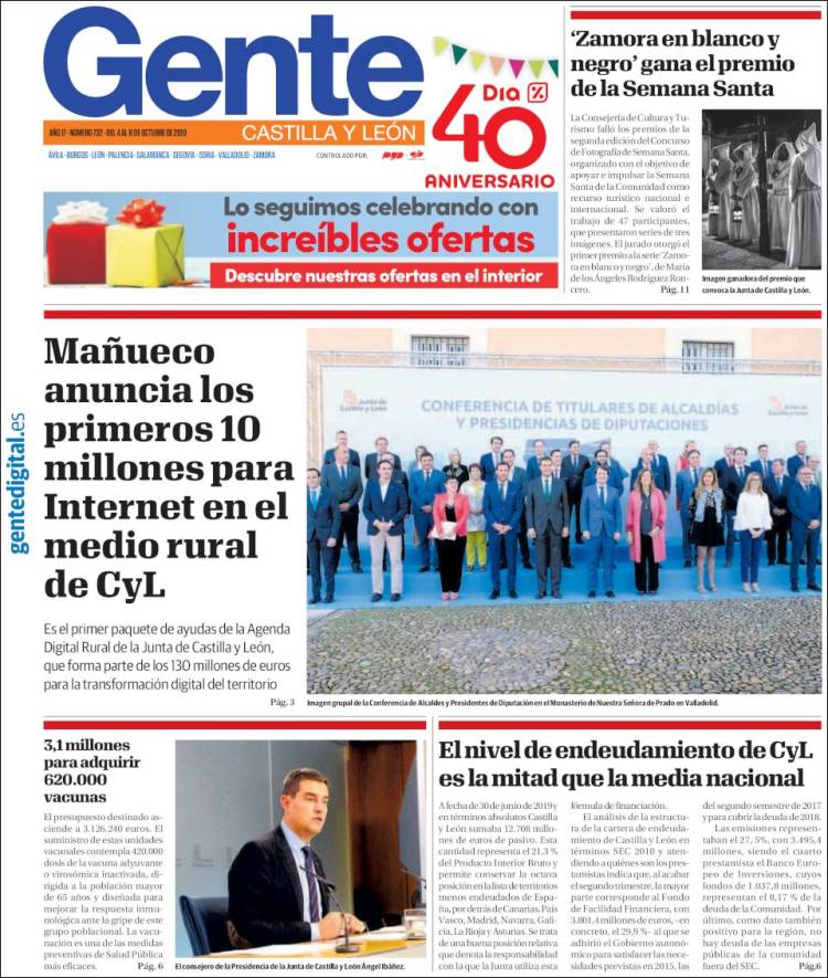 Portada de Gente en Palencia (España)