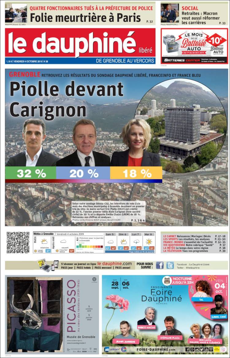 Portada de Le Dauphiné Libéré (Francia)