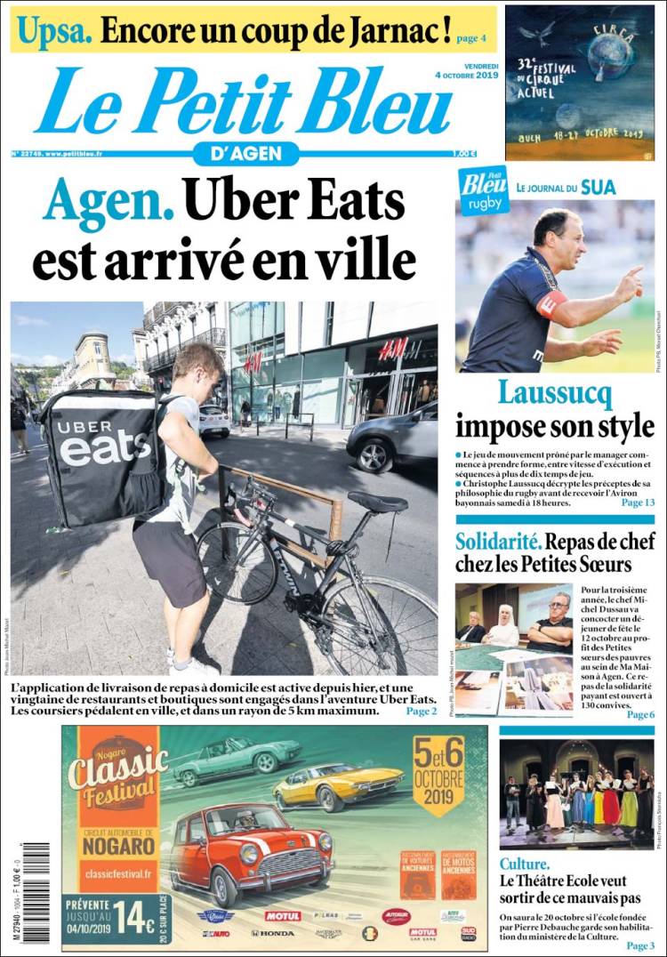 Portada de Le Petit Bleu (Francia)