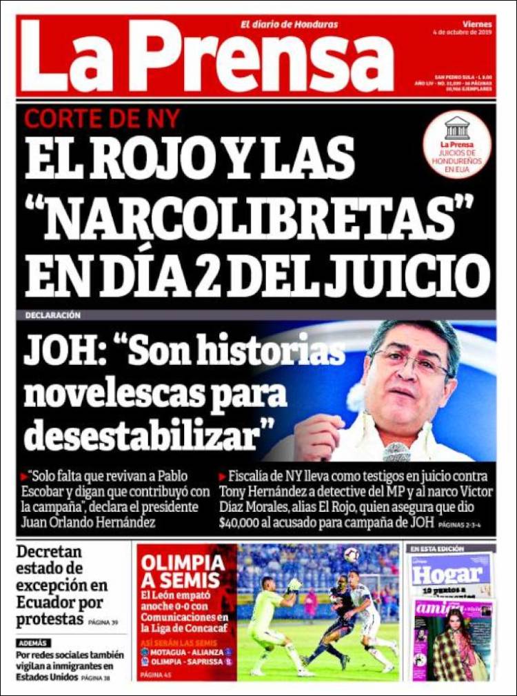 Portada de La Prensa (Honduras)