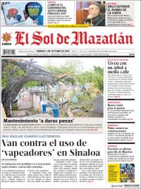 Portada de El Sol de Mazatlán (Mexico)