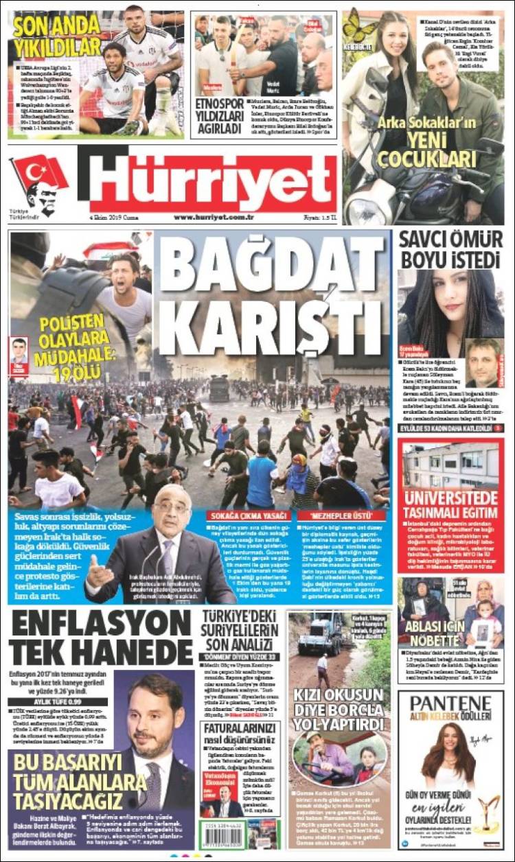 Portada de Hürriyet (Turqu&iacute;a)