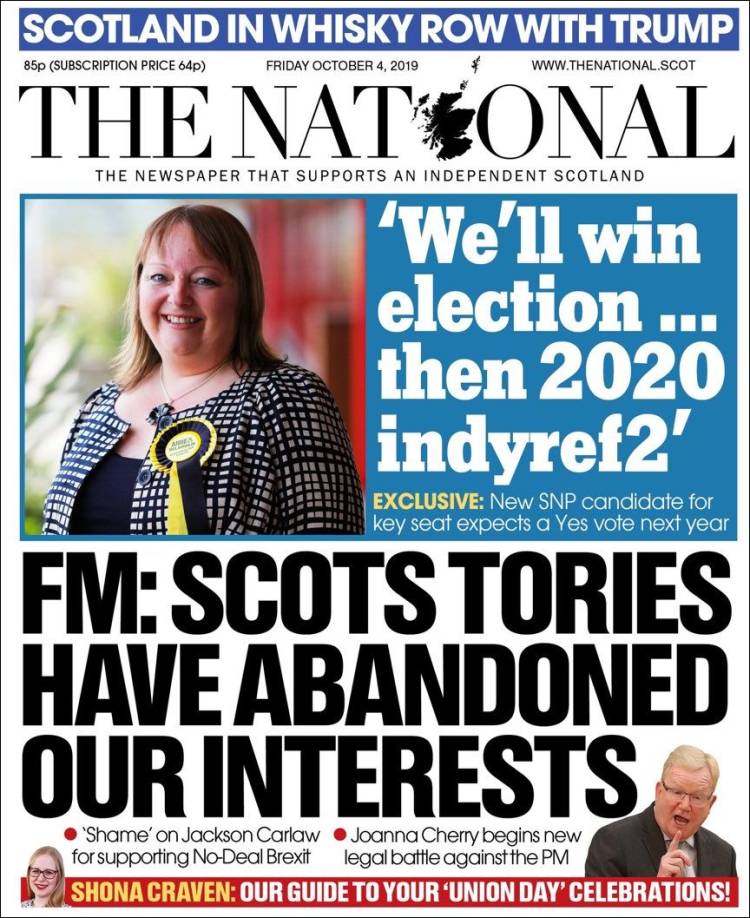 Portada de The National (Reino Unido)