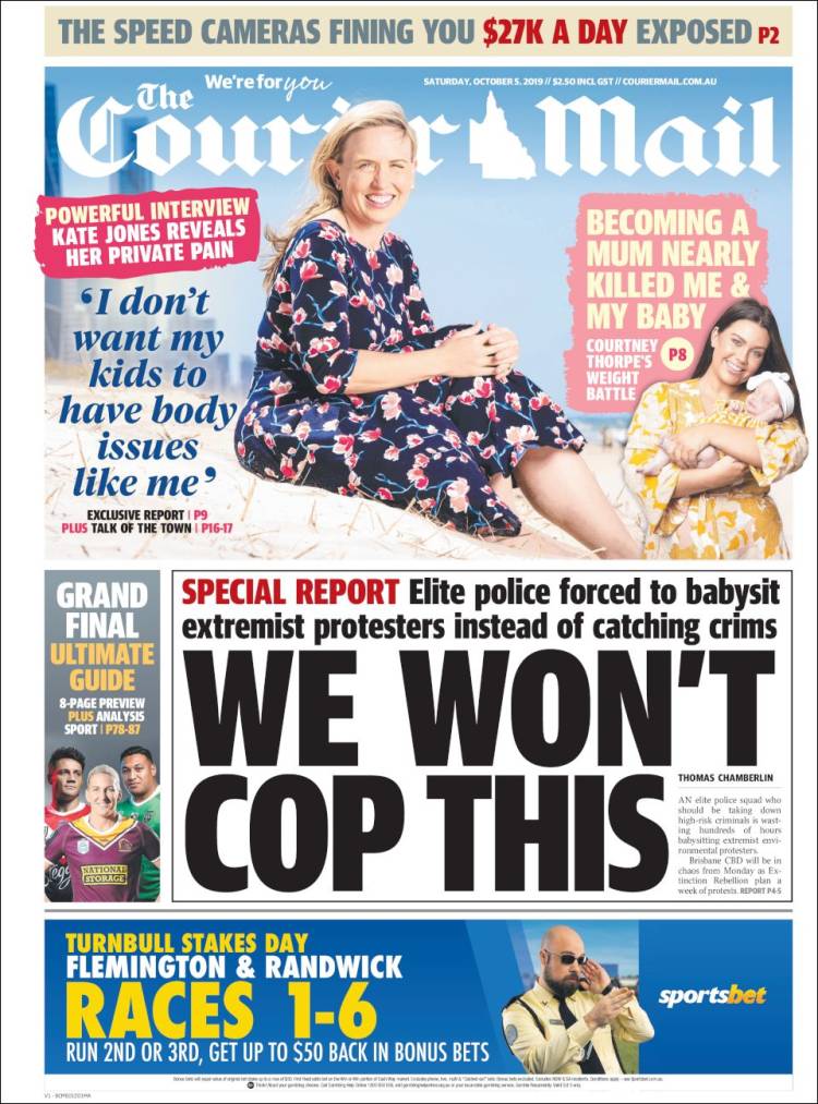 Portada de The Courier-Mail (Australia)