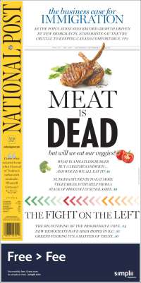 Portada de The National Post (Canadá)