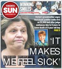 Portada de The Toronto Sun (Canadá)