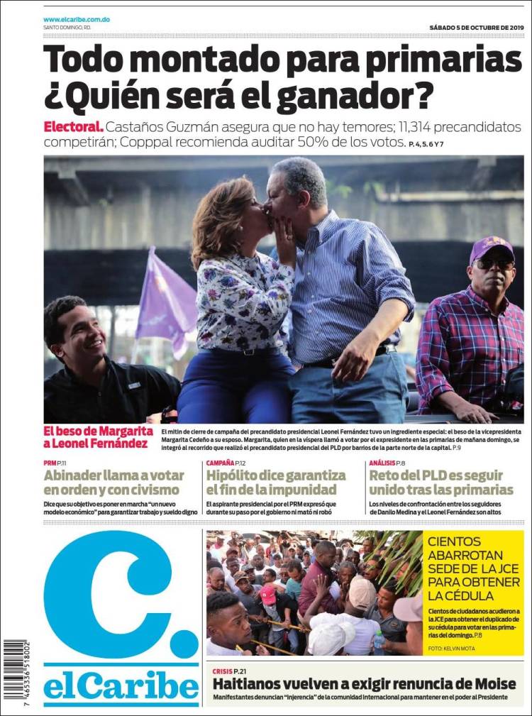 Portada de El Caribe (R. Dominicana)