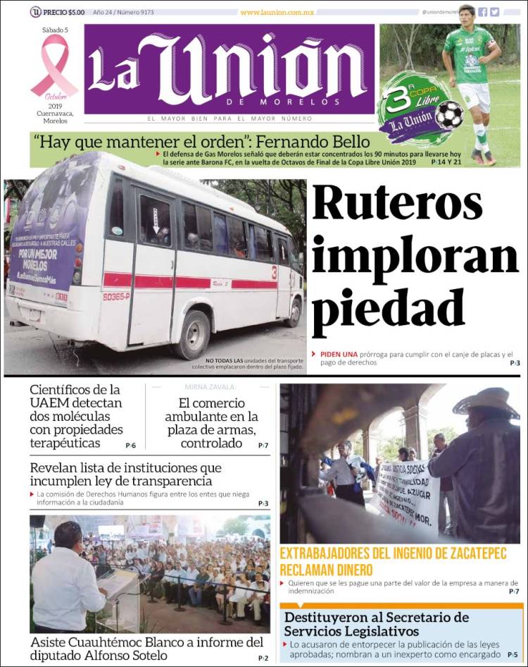 Portada de La Unión de Morelos (México)