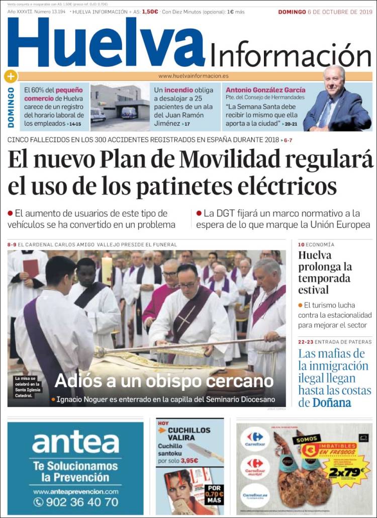 Portada de Huelva Información (España)