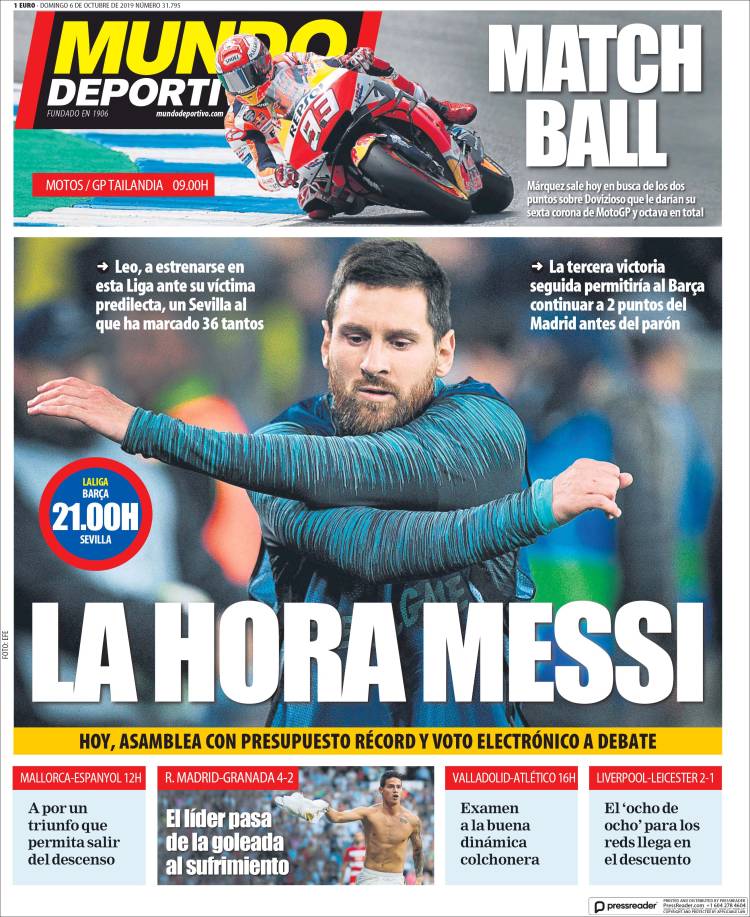 Portada de El Mundo Deportivo (España)