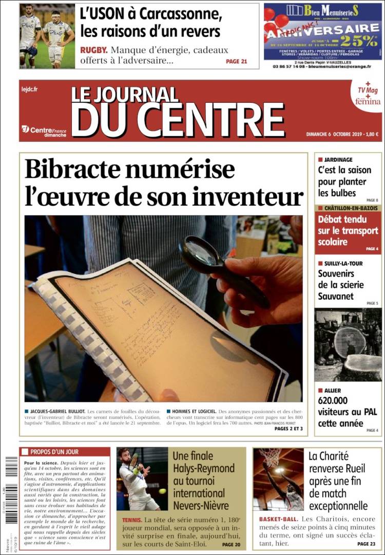 Portada de Le Journal du Centre (France)