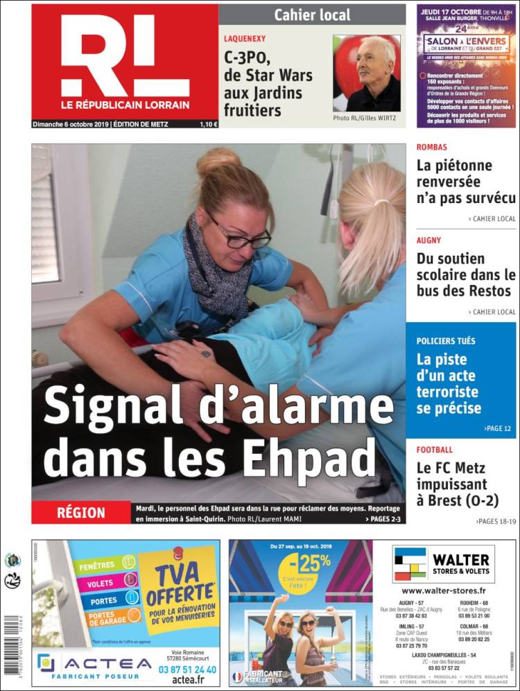 Portada de Le Republicain Lorrain (France)