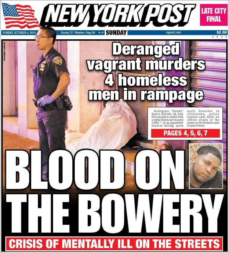 Portada de New York Post (États-Unis)