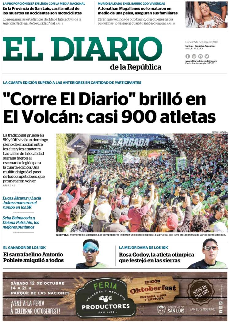 Portada de Diario de la República (Argentina)